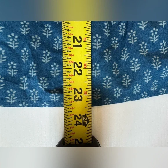 Faherty Women’s Navy Lyla Organic Cotton Floral Drop Shoulder Top Blouse - XL - Picture 10 of 11